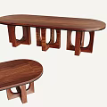 Wooden Landscape Seats With Oval Top And Geometric Cut-out Legs Design