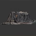 Natural Weathered Tree Stump Decorative Piece With Bark Texture And Earth Tones