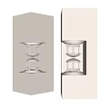 Warm Glowing Wall Light With Layered Lantern Design Embedded In Gray Wall 3d model