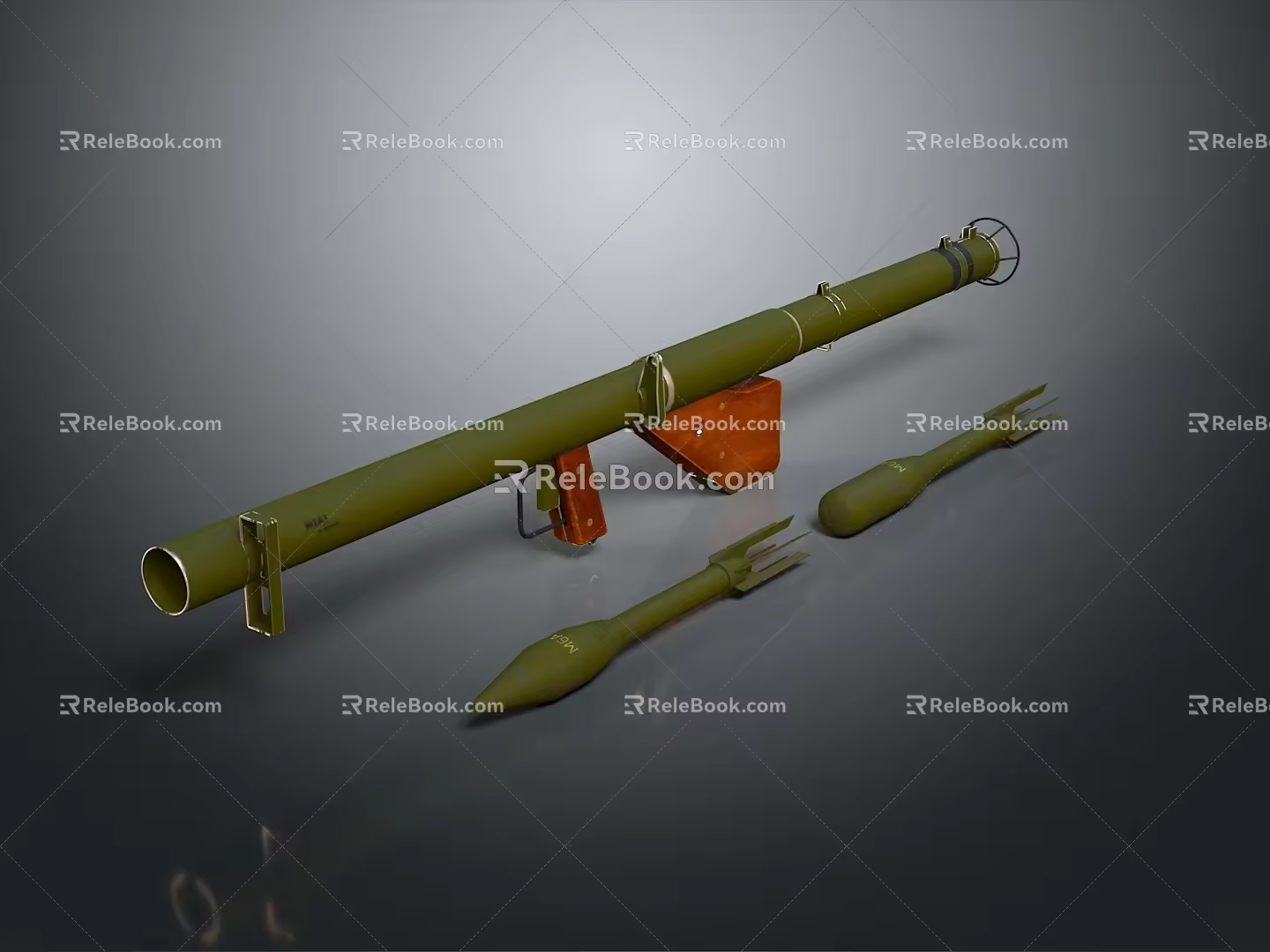 Rocket rocket launcher RPG air-to-air weapon air-to-air missile shoulder-mounted missile shoulder-mounted rocket 3d model