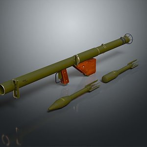 Rocket rocket launcher RPG air-to-air weapon air-to-air missile shoulder-mounted missile shoulder-mounted rocket 3d model