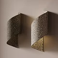 Modern Patterned Wall Lamps with Dark and Light Textures Mounted on Beige Wall 3d model