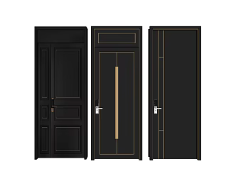 Modern security door combination 3d model