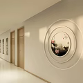 Elevator Hallway With White Walls Gray Floor And Mailboxes On Wall