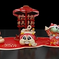 Spring Festival Booth Snake IP Year of the Snake Element Tour Exhibition 3d model