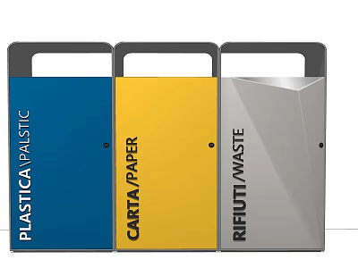 Public Facility Colored Recycling Bins for Plastic Paper and Waste Separation 3d model