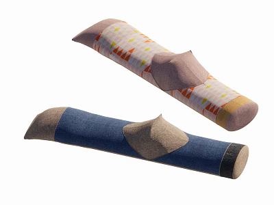 Stylish Irregular Shaped Sofas With Curved Design And Colorful Fabric Upholstery 3d model