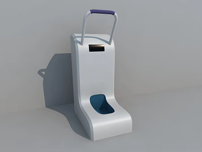 Public Facility Featuring White Body Purple Handle Blue Concave Section And Black Panel Design 3d model