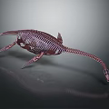 3D Sci Fi Alien Creature In Purple Pink With Exoskeleton And Elongated Tail 3d model