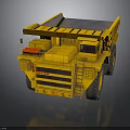 Large Yellow Mining Truck With Heavy Duty Dump Body Large Tires And Cab