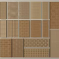 Brown Textured Architectural Components With Various Grid Patterns And Surface Designs