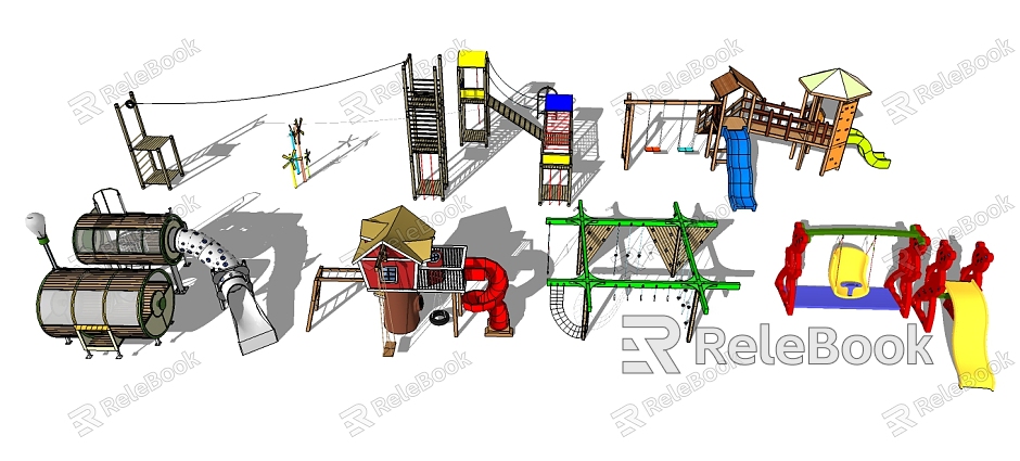 Modern slide amusement equipment model