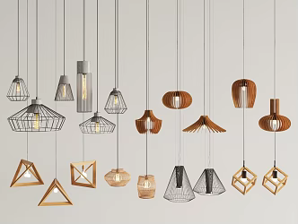 Modern decorative lamp small chandelier 3d model