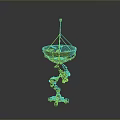 Sci Fi Mechanical Game and Movie Character with Circular Top Antenna and Robotic Legs Design