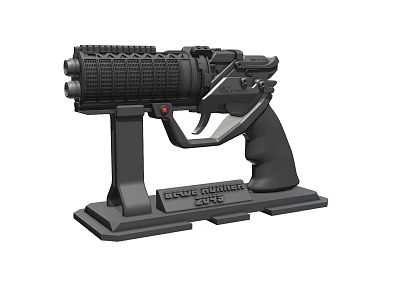 Detailed Toy Gun Display Stand With Sturdy Base And Modern Design 3d model