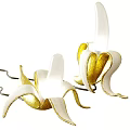 Unique Banana Peel Shaped Table Lamp With Gold And White Modern Artistic Design
