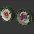 Two Car Tires With Silver Rims Red Accents And Reflective Surfaces On Dark Background