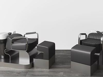Sleek Black Leather Massage Chair with Modern Design for Living Room 3d model