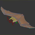 Orange Dragon Inspired Winged Spacecraft With Wide Grid Texture Wings For Aerospace Exploration