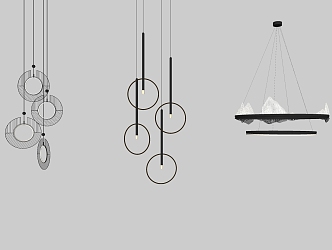 Modern chandelier combination 3d model