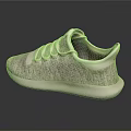 Beige Knit Casual Shoes With White Sole And Lace Up Design