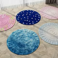 Vibrant Round Rugs Featuring Star Spiral and Tie Dye Patterns for Home Decoration
