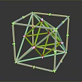 3D Geometric Structure Made Of Blue Orange Green Rods And White Connectors