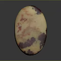 Oval Shaped Natural Stone Featuring Yellow Red And Purple Color Patterns