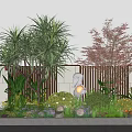 Modern Landscape Sketches Courtyard Sketches Flower Border Plants Flower Group Plants Matching Spherical Shrub Net Safflower Plants Combination 3d model