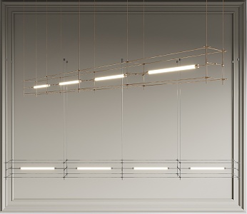 Modern chandelier strip chandelier 3d model