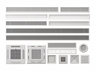 Various Types of Air Conditioner Vents with Different Designs and Shapes 3d model