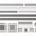 Various Types of Air Conditioner Vents with Different Designs and Shapes