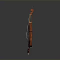 Classic Brown Wooden Violin With Bow As Elegant Household Musical Instrument