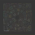 Decorative Lights Illuminating Detailed City Model With Various Buildings And Structures