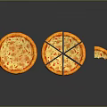Delicious Whole And Sliced Pizza With Melted Cheese And Toppings On Dark Background