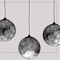 Stylish Spherical Pendant Lights With Moon Surface Texture Various Tones For Modern Interior Decor