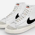 Nike White High Top Sneakers With Black Logo And Gray Sole Classic Design Casual Style