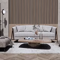 Modern sofa coffee table combination 3d model
