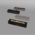 Modern Black And Marble Fireplaces With Burning Flames And Sleek Design