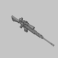 semi-automatic sniper rifle 3d model