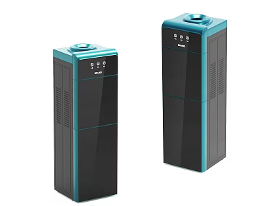 Household Appliances Vertical Design Black And Blue With Display Panel And Control Buttons 3d model