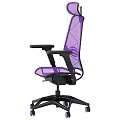 Ergonomic Purple Mesh Office Chair With Black Armrests And Adjustable Base