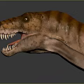 Realistic Dinosaur Head Model With Open Mouth Sharp Teeth And Detailed Texture 3d model