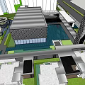 Modern Sales Office Building With Large Glass Windows Open Entrance And Greenery Surroundings