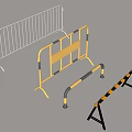 Municipal Road Traffic Barriers Featuring White Metal Yellow And Black Striped Types