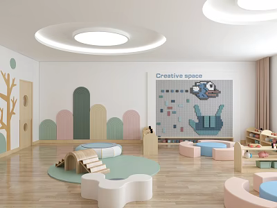 Modern Kindergarten Interior Design With Creative Space And Play Areas 3d model