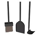 Black Broom Dustpan And Shovel Cleaning Tool Set For Household Use