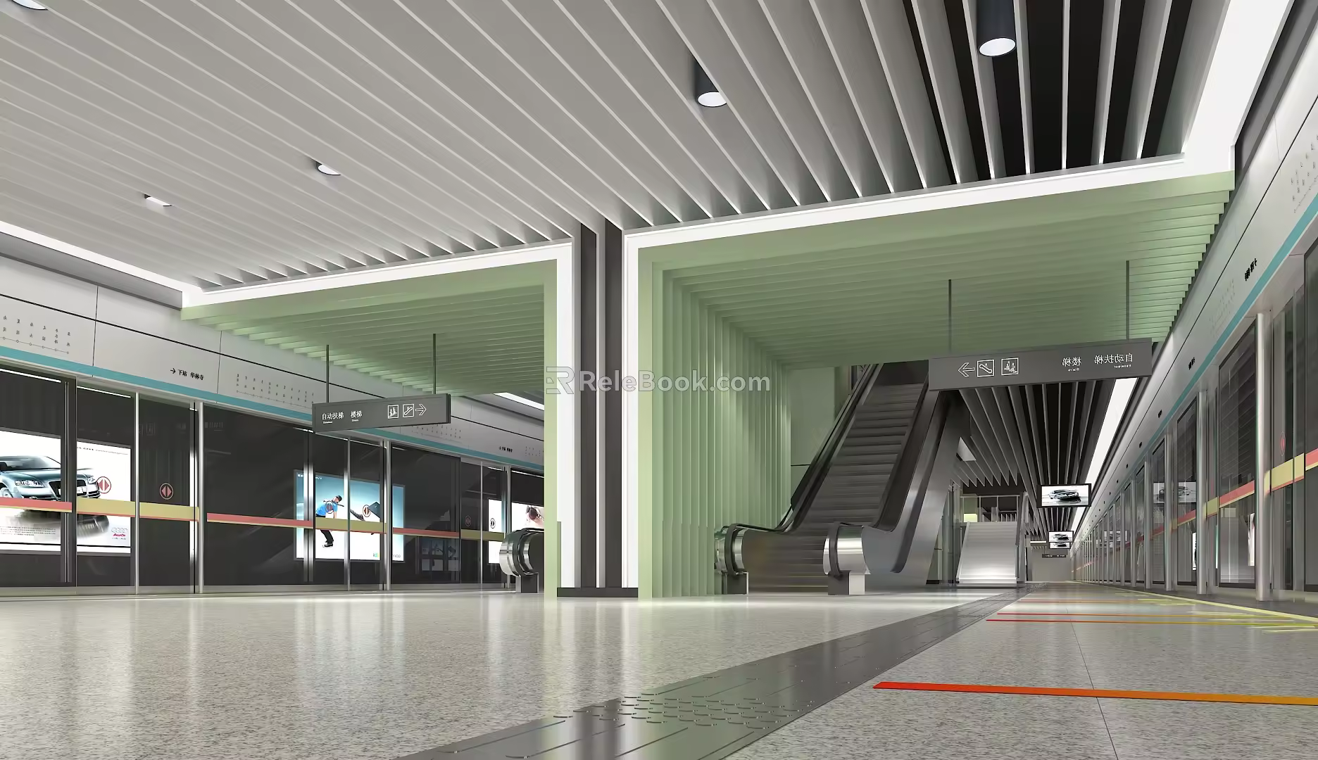 modern subway station subway platform 3d model