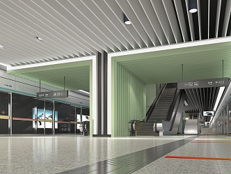 modern subway station subway platform 3d model