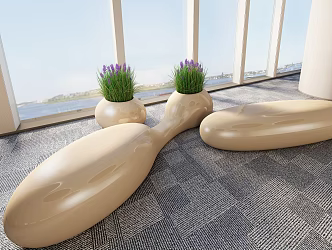 Modern bench combination 3d model